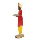 Indian design painted wood dumb waiter, 89.5cm high