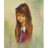 Portrait of a female, Italian school oil on canvas, framed, 59.5cm x 50cm excluding the frame