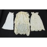 Victorian silk embroidered christening gown and two others
