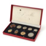 George VI 1950 nine coin specimen coin set by The Royal Mint with fitted case