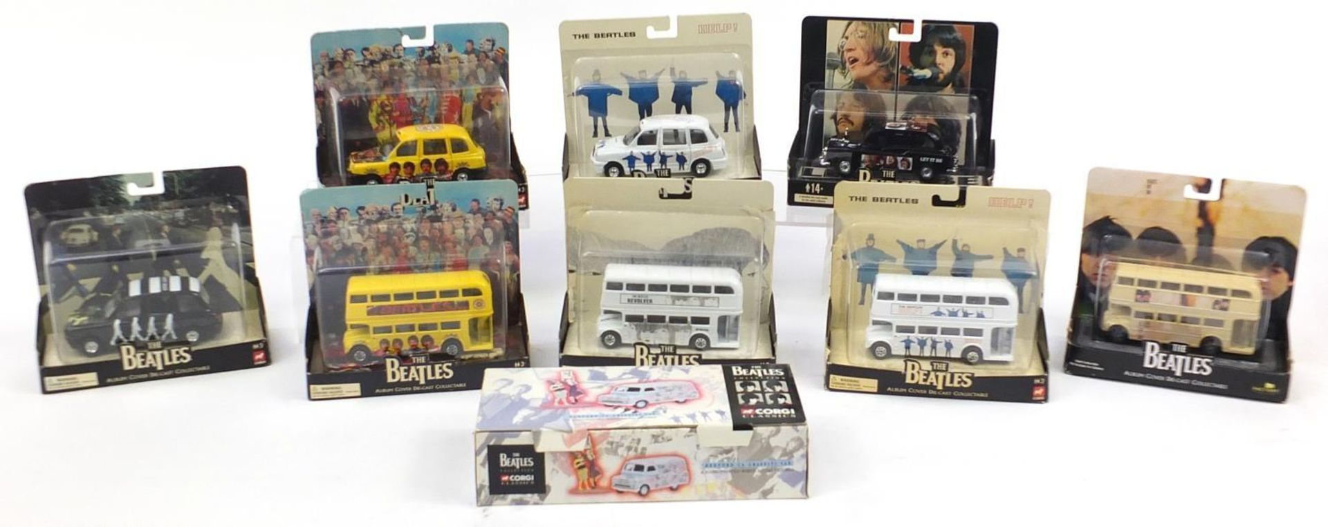 Corgi Beatles die cast vehicles with boxes including Help and Abbey Road
