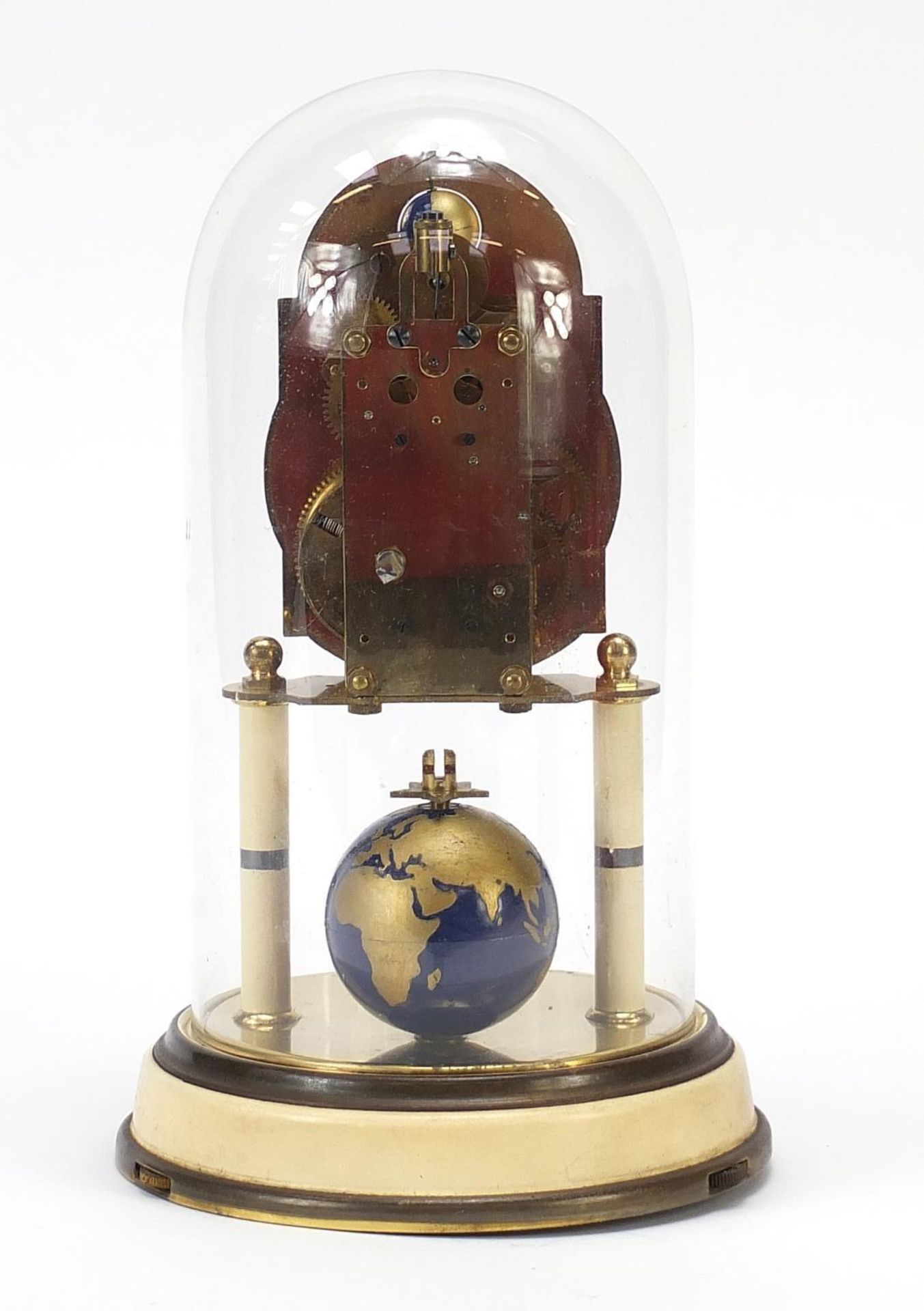 Kaiser four hundred day globe clock with glass dome, 26.5cm high - Image 3 of 5