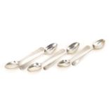 John & Henry Lias, set of six George IV silver teaspoons, 13cm in length, 86.0g