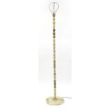Onyx and brass standard lamp, 130cm high including the fitting