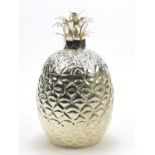 Art Deco design silver plated ice bucket in the form of a pineapple, 34.5cm high