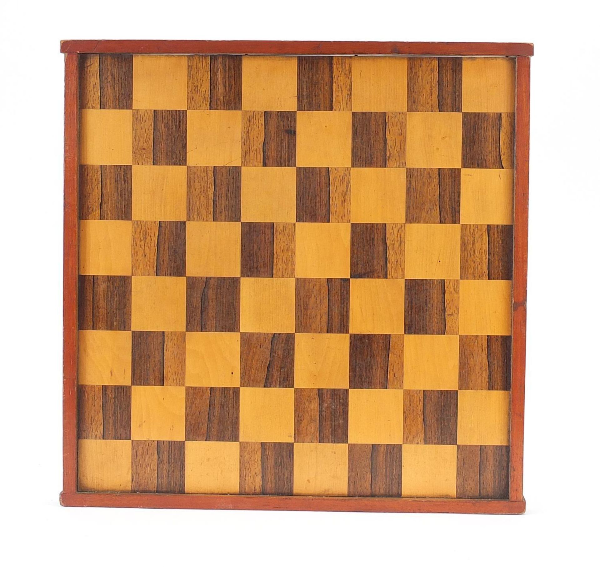 Victorian Mahogany rosewood and boxwood chess board, 45.5cm x 46cm - Image 3 of 4