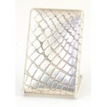 Links of London rectangular silver double card case with crocodile skin design, 9.5cm high, 90.1g