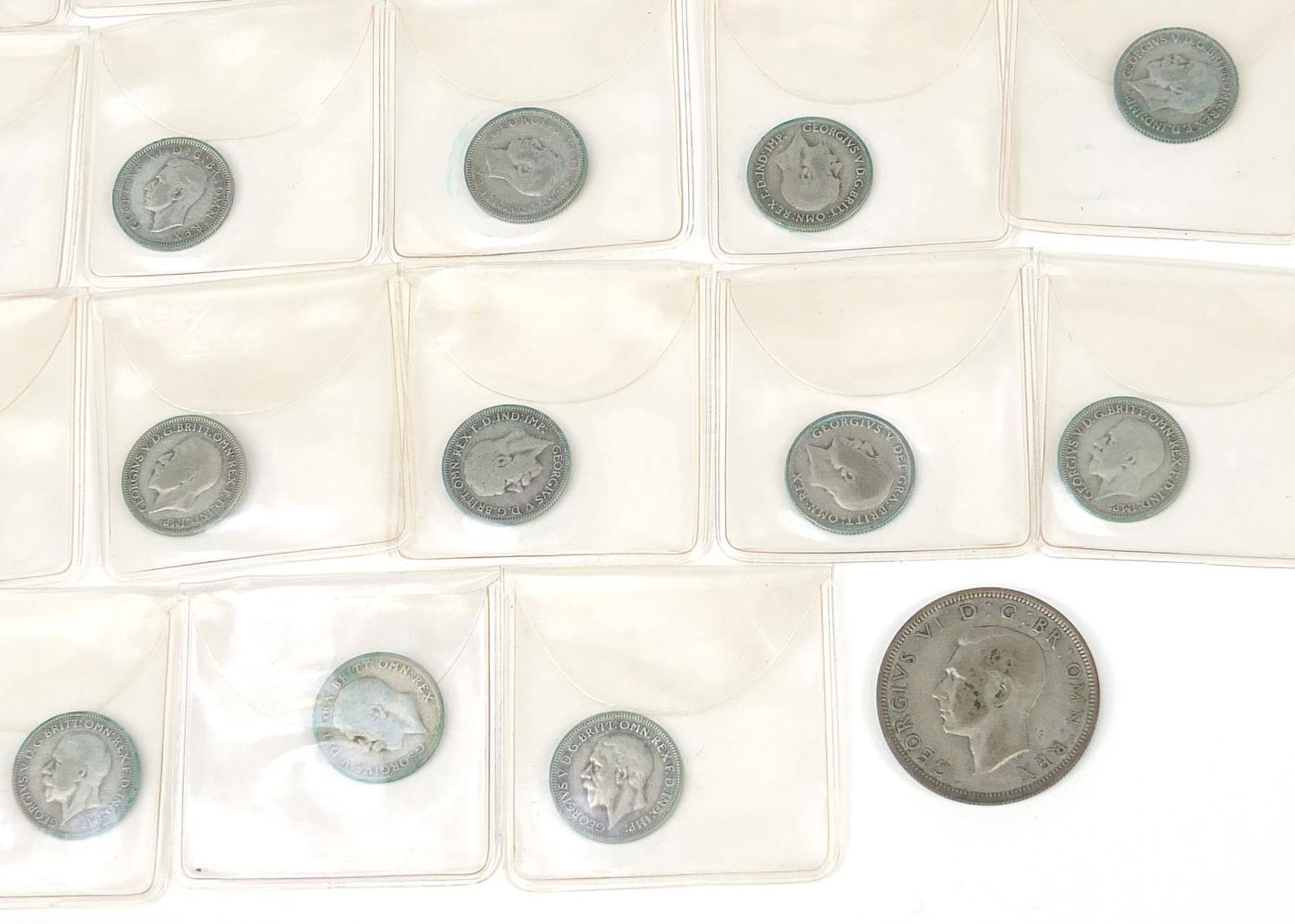 Collection of British pre 1947 half crowns and sixpences, 220g (with plastic sleeves) - Bild 10 aus 10