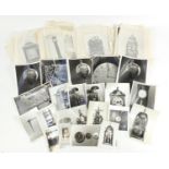 Collection of black and white photographs relating to clocks, some with copyright British Museum