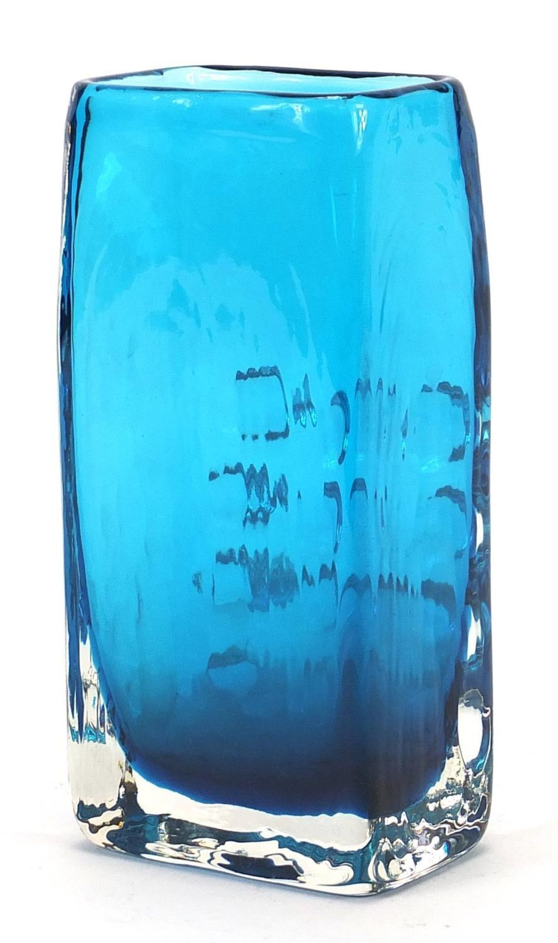 Geoffrey Baxter for Whitefriars, telephone glass vase in kingfisher blue, 17cm high - Image 2 of 4