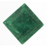 Square cut emerald with certificate, approximately 142.0 carat