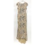 Calvin Klein, floral sequined evening dress, size 4