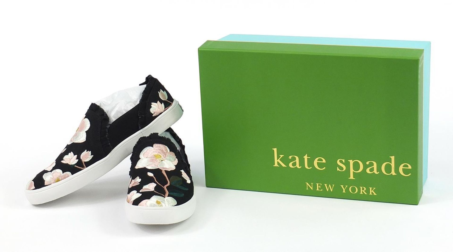 Kate Spade New York, pair of ladies' floral embroidered pumps
