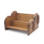 Early 20th century carved oak pew design book rest incised Newberry Church 1932 to the reverse, 25cm