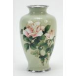 Ando, Japanese cloisonné vase enamelled with flowers, 19cm high