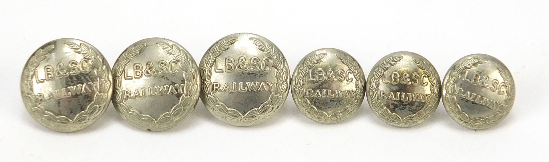 Six London Brighton And South Coast Railway buttons