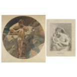 Two antique engravings including one titled tenderness by F Bartolozzi, each mounted, framed and