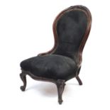 Victorian rosewood bedroom chair, 90cm high