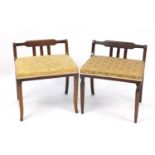 Two upholstered dressing table stools