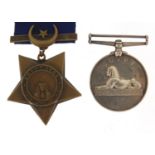 Victorian military Khedive's Star and Egypt Campaign medal awarded to G.W.SMITH.COOK.1.CL.H.M.S.