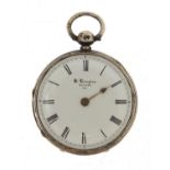 Ben Kimpton, gentlemen's silver open face pocket watch, the fusée movement numbered 111, London