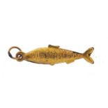 9ct gold fish charm, 2.2cm in length, 0.6g