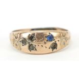 Antique 9ct gold ring, size K, 1.5g