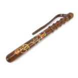 Turned wood Police truncheon with George VI Royal cypher, 30cm in length