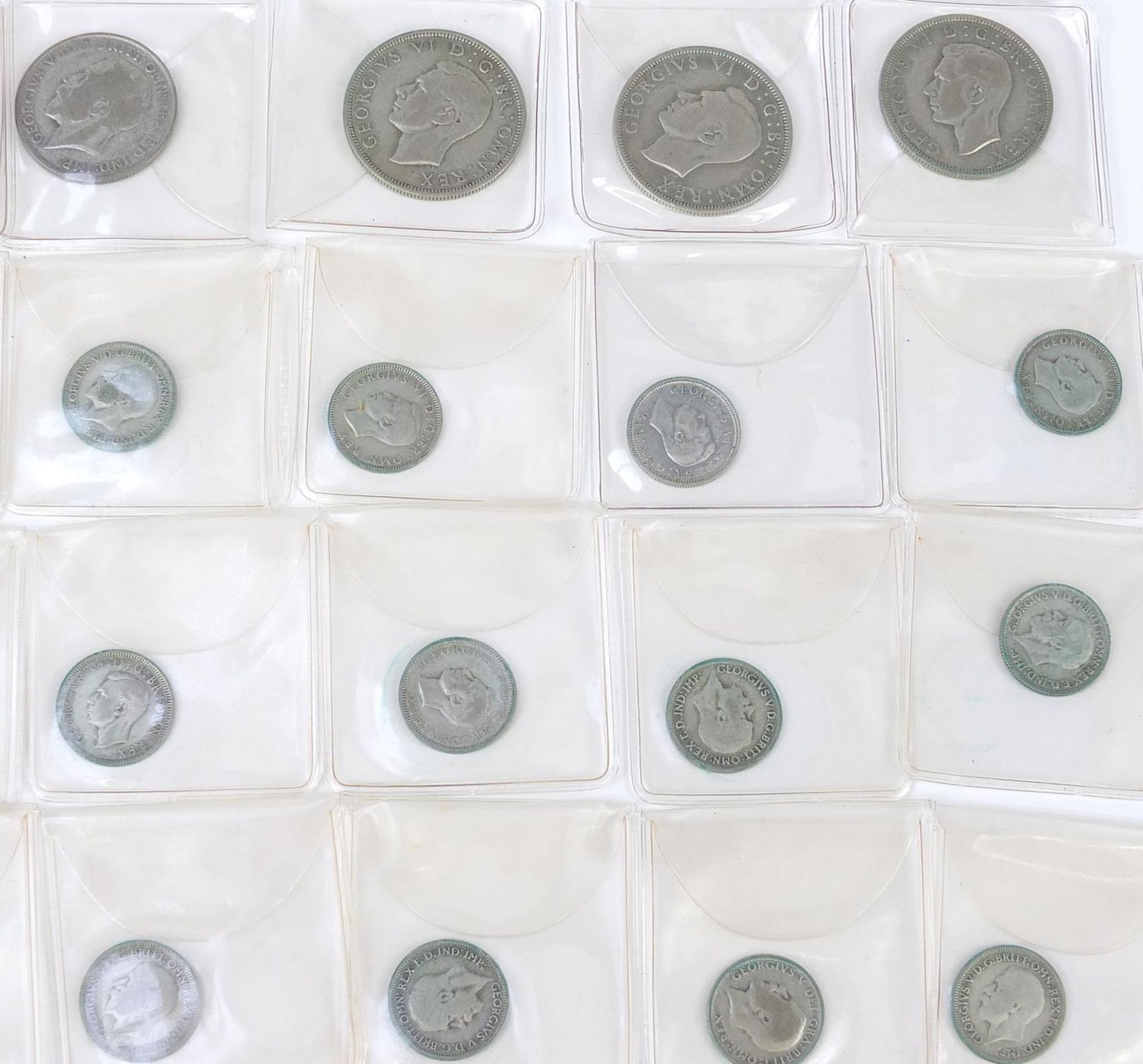 Collection of British pre 1947 half crowns and sixpences, 220g (with plastic sleeves) - Bild 8 aus 10