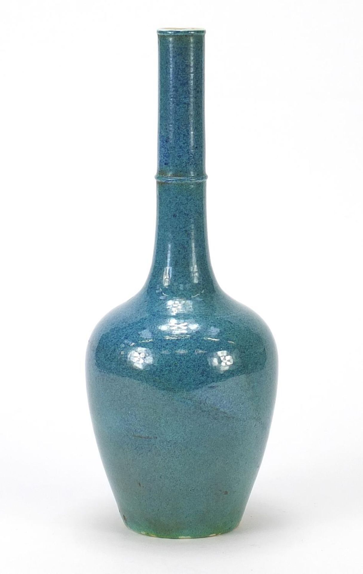 Chinese porcelain vase having spotted purple glaze, six figure character marks to the base, 29cm - Bild 4 aus 7
