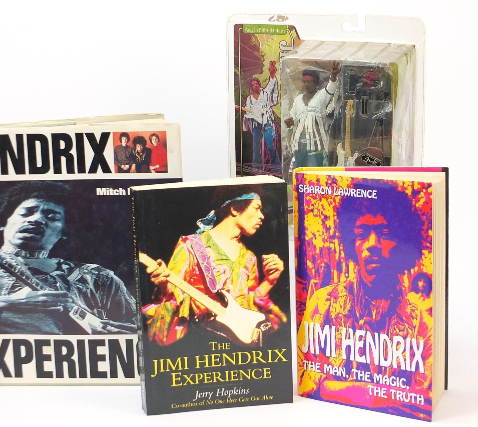 Jimi Hendrix memorabilia including a Spawn action figure and hardback books - Image 5 of 6