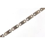 Diamond set titanium bracelet, impressed marks SHR, 21cm in length