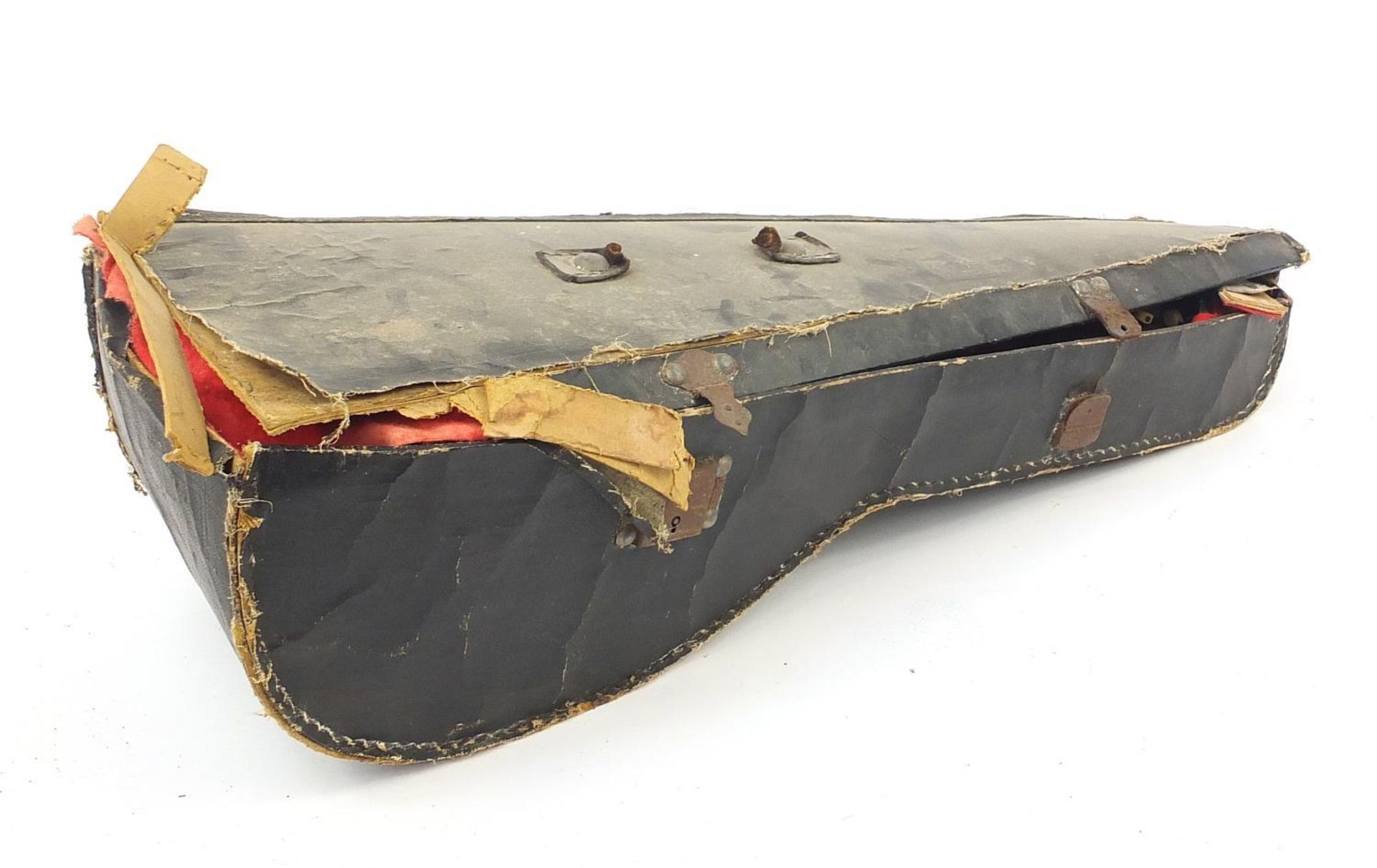 Italian inlaid rosewood melon shaped mandolin with case and G Grandini paper label to the - Image 11 of 12