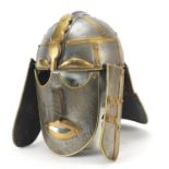 Medieval style re-enactment gladiator design helmet, 33cm high