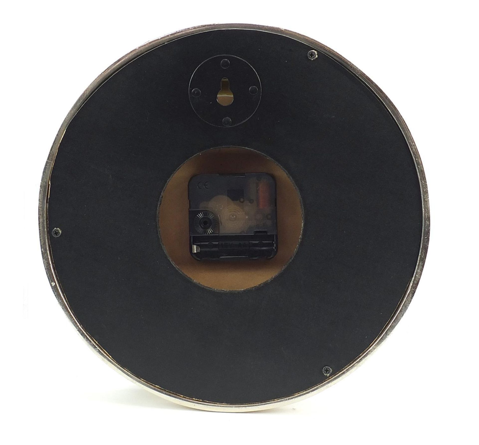 Neptune port hole design nickel wall clock, 23cm in diameter - Image 2 of 2