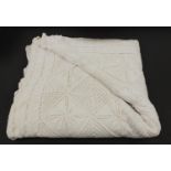 Super king size knitted cotton bedspread