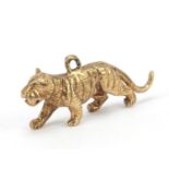 9ct gold tiger charm, 2.2cm in length, 2.3g