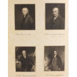 18th century engravings of historical figures arranged in an album including Frederick Duke of York,