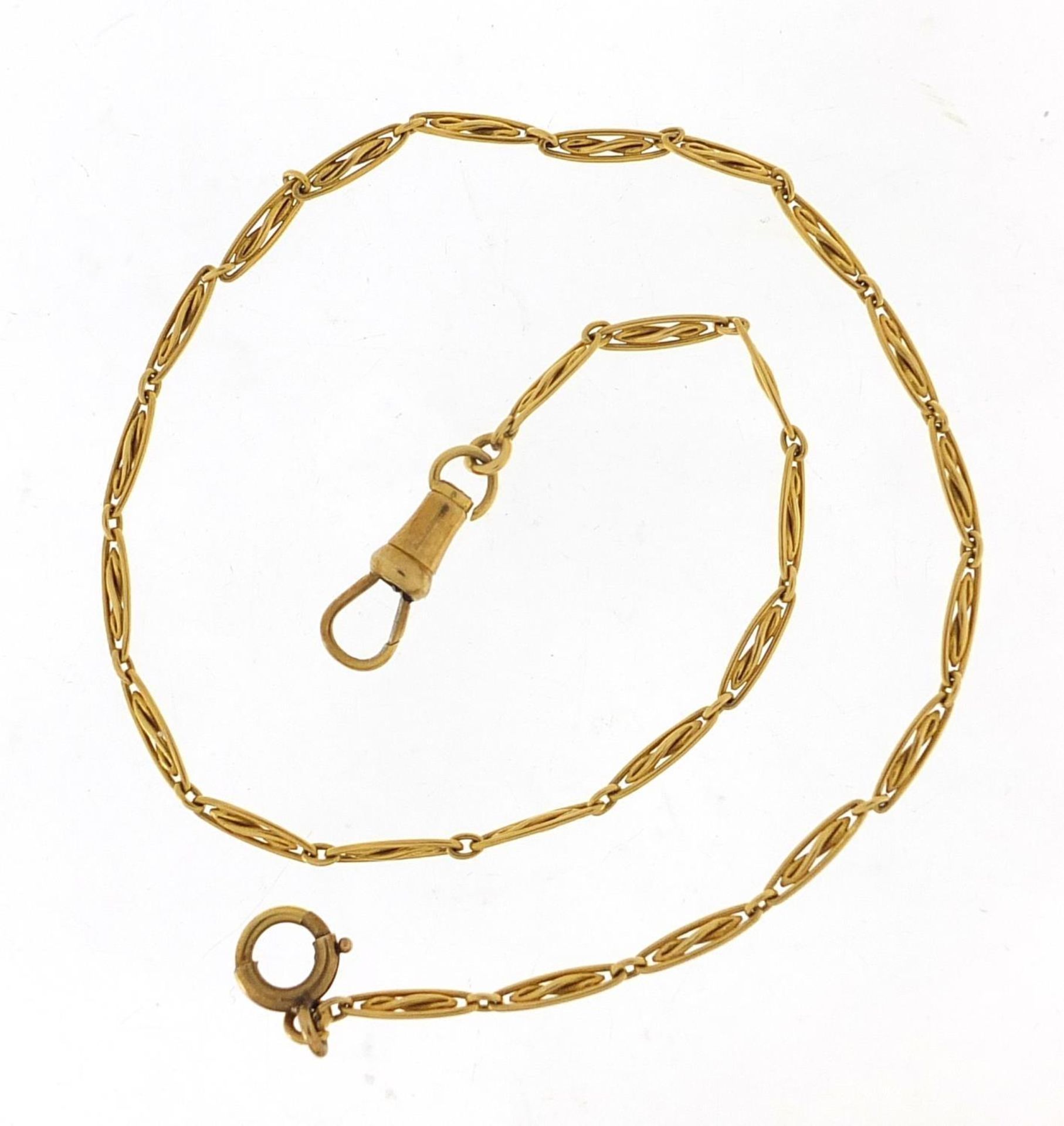 Continental 18ct gold necklace, 36cm in length, 10.2g