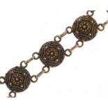 Russian silver gilt and enamel bracelet, 17cm in length, 8.8g