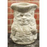 Stoneware garden Toby jug design planter, 43cm high