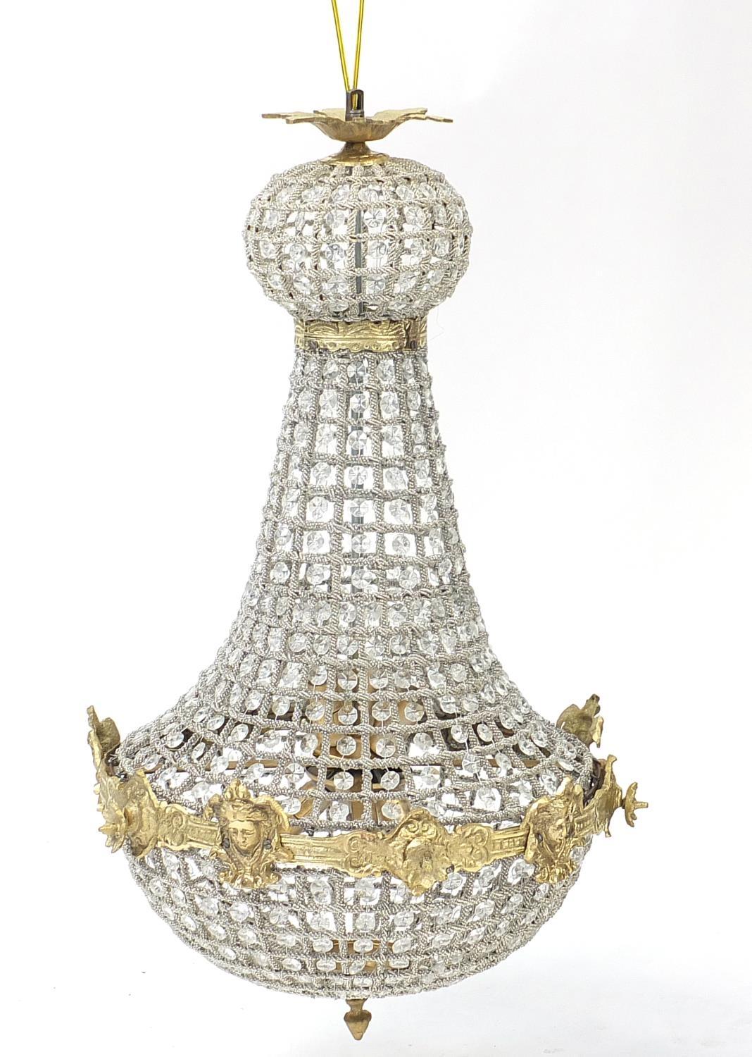 Large ornate chandelier with gilt metal mounts, 73cm high - Image 2 of 3