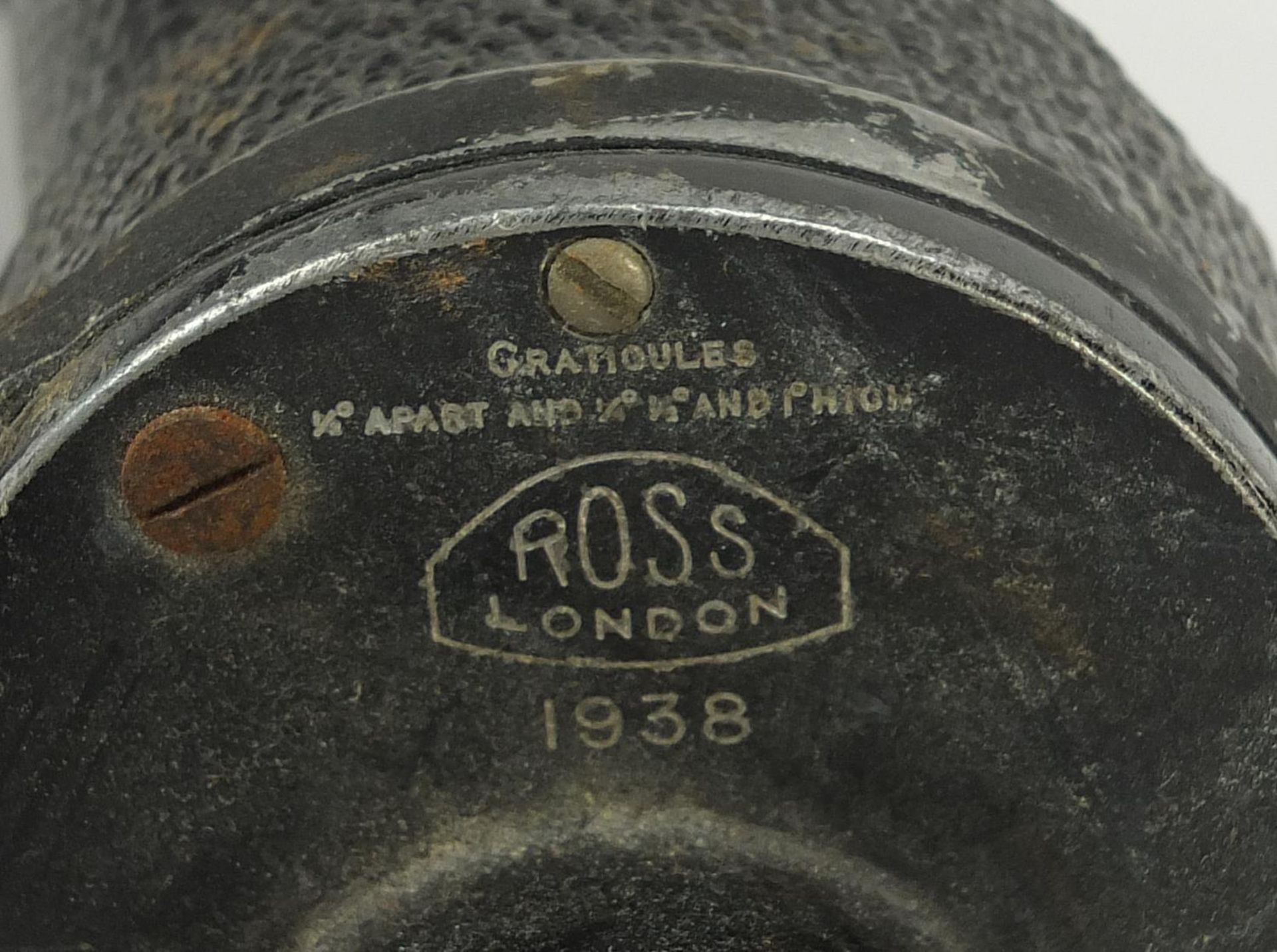 Pair of military interest field binoculars and a Ross of London spotting scope numbered 1938, the - Image 3 of 3
