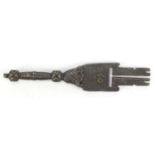 Tibetan iron pendant, 16cm in length