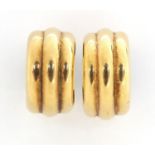 Pair of 9ct gold hoop earrings, 16mm in diameter, 2.4g