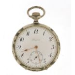 Longines, gentlemen's open face pocket watch with subsidiary dial, the movement numbered 3132149,