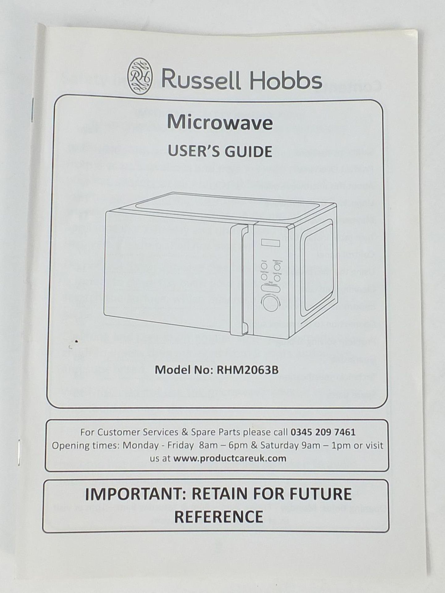 Black Russell Hobbs microwave, model RHM2063B - Bild 2 aus 5