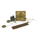 Antique grandfather clock movement with dial inscribed D Lockwood Swaffham