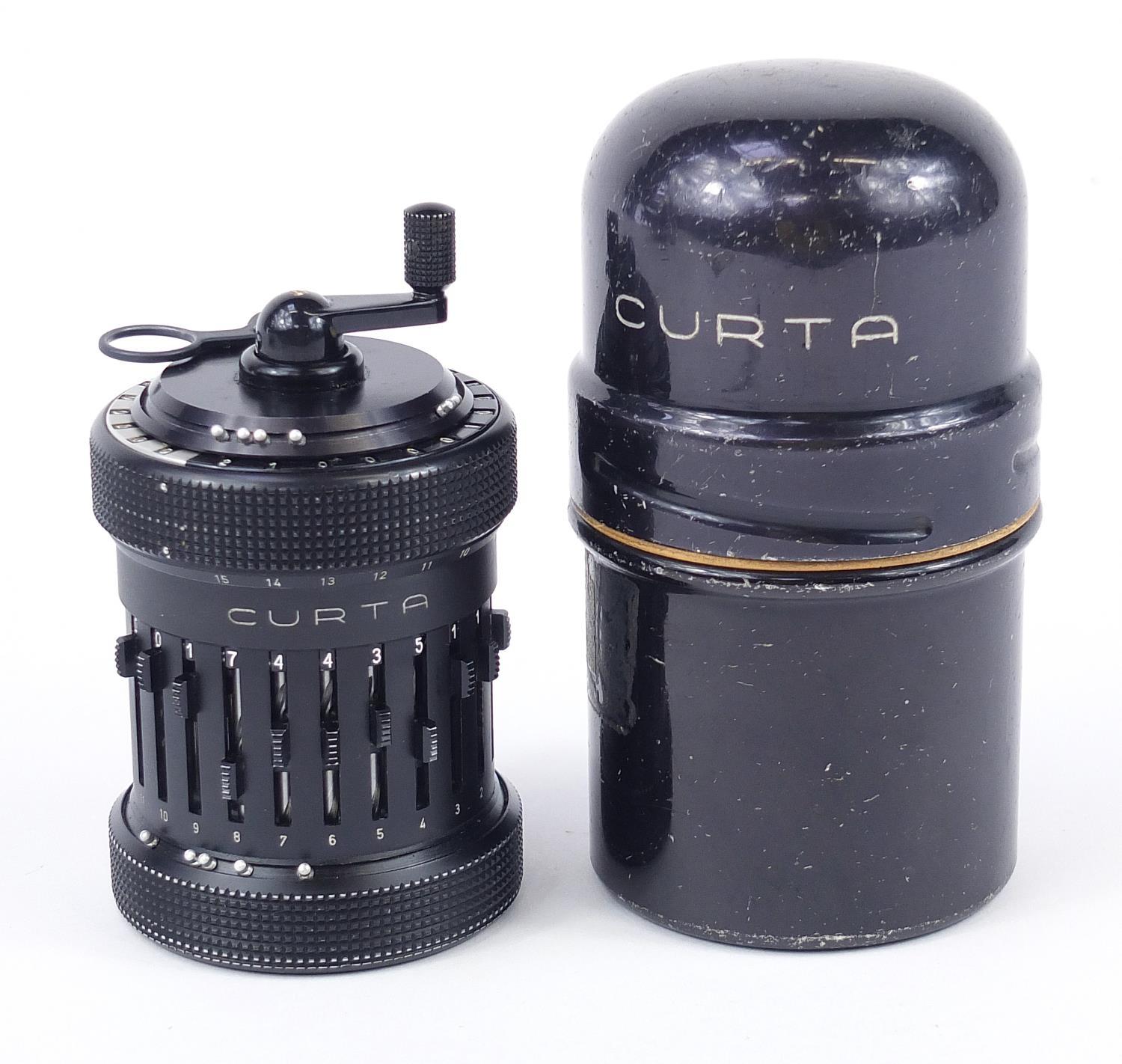 Vintage Curta calculator with instructions, serial number 510375 - Image 2 of 4