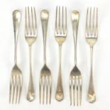 Roberts & Belk Ltd, set of six George VI silver forks, Sheffield 1946, 17cm in length, 246.0g